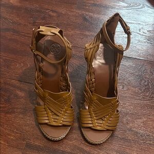 Tory Burch Women's Brown Woven Wedges